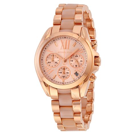 michael kors rose gold and silver ladies watch|rose gold smart watch ladies.